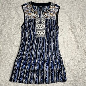 Alfani Blue and White Geometric Mini Dress